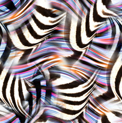 Fototapeta na wymiar Mix animal skin print repeat seamless pattern design. Leopard, snake, zebra, tiger, crocodile texture background.