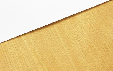 white torn paper texture on wood background, copy space.