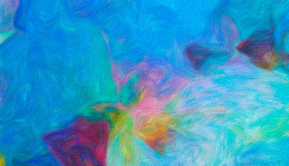Abstract oil painting texture background. Wall art. Stock. Impressionism and expressionism mixed media style. Colored backdrop. Chaotic strokes and splashes. Hand drawn abstraction. Watercolor element