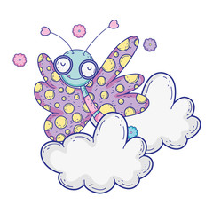 Isolated Butterfly draw cartoon design vector illustration