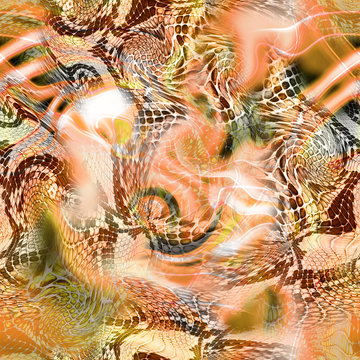 Mix animal skin print repeat seamless pattern design. Leopard, snake, zebra, tiger, crocodile texture background.
