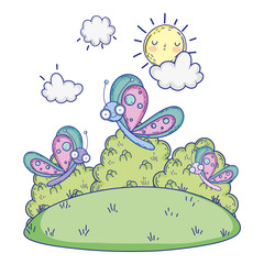 Isolated Butterfly draw cartoon design vector illustration