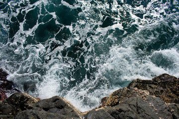 water flowing over rocks