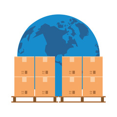 shipping logistic delivery cargo cartoon