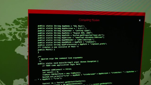 Moving Computer Codes on a monitor 