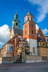 Obraz premium Cathedral of St Stanislaw and St Vaclav and beautiful Wawel castle in Krakow Poland.