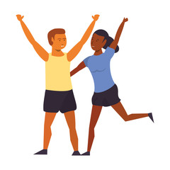 fitness sport exercise lifestyle cartoon