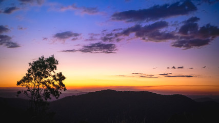 Fototapeta na wymiar sunset mountain Australian Queensland Tamborine Mountain