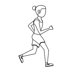 fitness sport excercise lifestyle cartoon in black and white