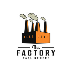 Factory simple logo design illustration