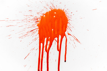 Blood splash on white background.