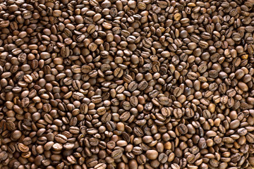 background of coffee beans top view