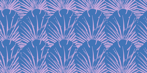 Purple pattern monstera tropical seamless vector with gold monstera's foliage background. Exotic wallpaper