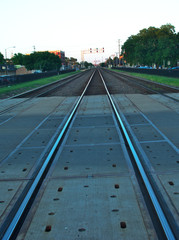 3 railroad tracks on a late summer afternoon, Developed using darktable 2.6.2