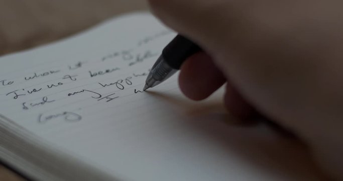 Sad Man with Mental Health Issues Journaling Depressed Thoughts