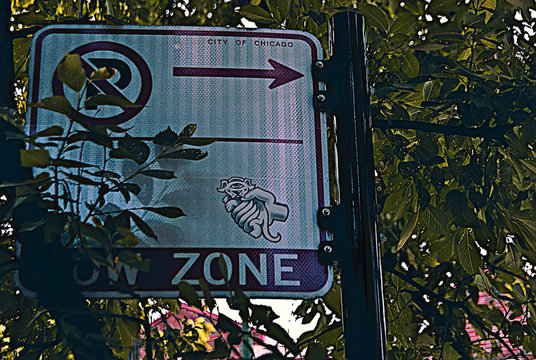 stop sign with a cyclops dog, Developed using darktable 2.6.2