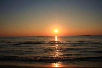 sunset over the sea