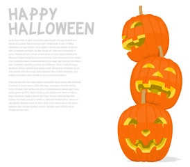 Stack of Jack-O'-lantern on transparent background