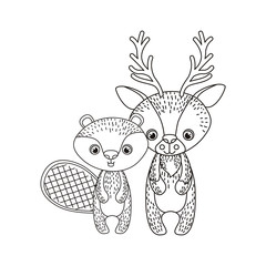 silhouette of animals with garland of background