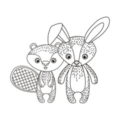 silhouette of animals with garland of background