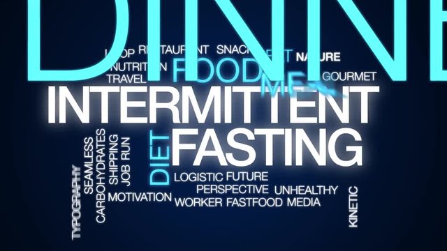 Intermittent fasting animated word cloud. Kinetic typography.