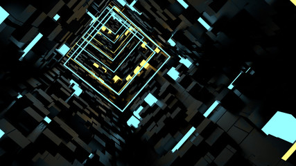 3D illustration Background for advertising and wallpaper in sci fi and fashion party scene. 3D rendering in decorative concept.