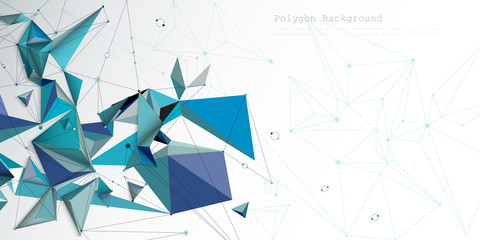 Abstract molecule structure with color,line,geometric pattern,polygon shape. Vector illustration design futuristic gradient color background. Modern digital science technology concept for banner