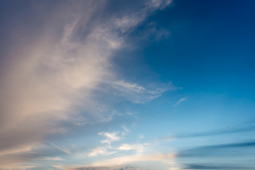Blue sky and clouds in the evening.