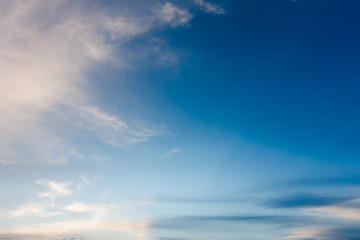 Blue sky and clouds in the evening.