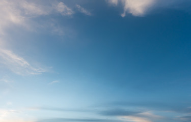 Blue sky and clouds in the evening.