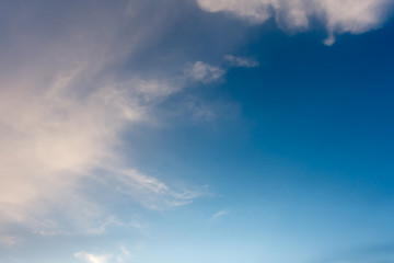 Blue sky and clouds in the evening.