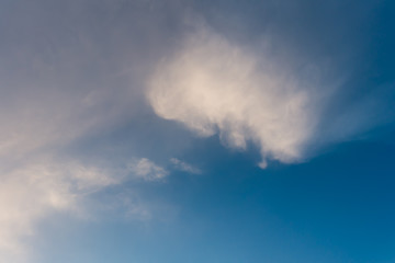 Blue sky and clouds in the evening.