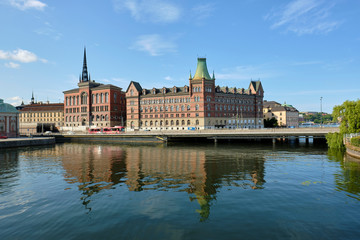 Obraz premium domy w Sztokholmie w Szwecji