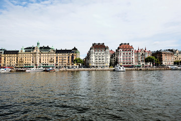 Fototapeta premium old houses in stockholm in sweden