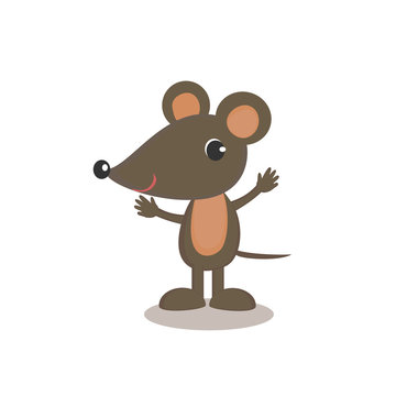 Brown Mouse in funny Character 