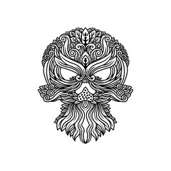 skull with floral drawing concept illustration
