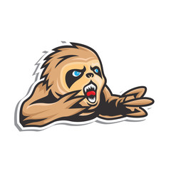 angry slow loris sticker illustration