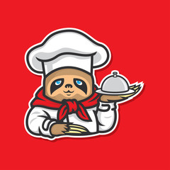 slow loris chef illustration sticker