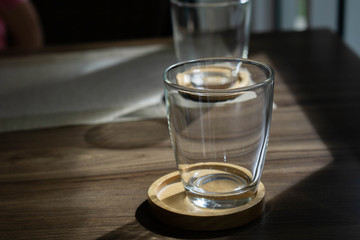 Textures Reflection Light from Glass on the table