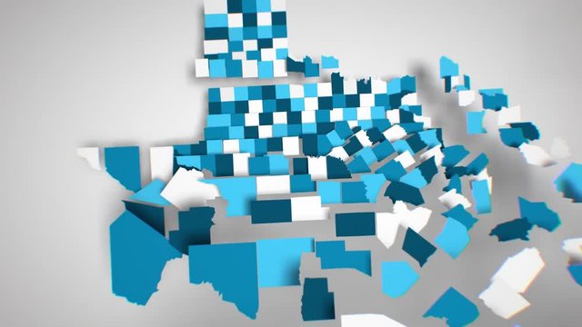 Motion Graphics Animated Map of Texas Forming - White