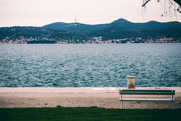 Bench overlooking the sea.