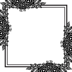 Flower frame template background, decoration of various card. Vector