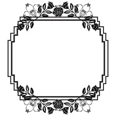 Vintage card, design floral frame, with various elegant flower and leaf. Vector