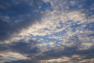 Naklejka na ściany i meble blue sky with clouds background, summer time, beautiful sky 