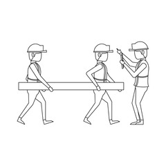 construction architectural engineering work cartoon in black and white