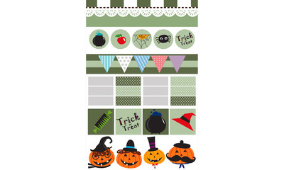 cute doodle halloween creepy vector set