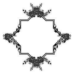 Set floral element, vintage frame, design of cards. Vector