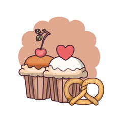 delicious and fresh cake with cherry