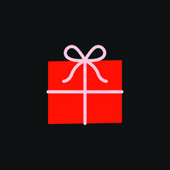 gift box vector on a black background