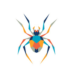Geometric polygonal spider. Abstract colorful animal. Vector illustration.	